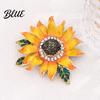 Shirts Fashionable Accessory Rhinestone Sunflower Brooch, Decorative Floral Lapel Pin for Men Coats Brooch Women, Jewelry Dresses Scarves Alloy