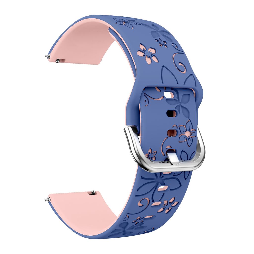 18mm Dual Color Carved Silicone Strap For Huawei Watch GT 6/5/4 41mm/Garmin Venu 3S/2S Replacement Watch Band