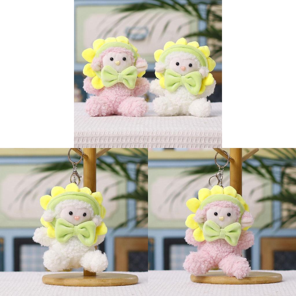 Creative Sunflower Sheep Plush Keychain Cute Lamb Toy Bag Charm For Kids And Teens