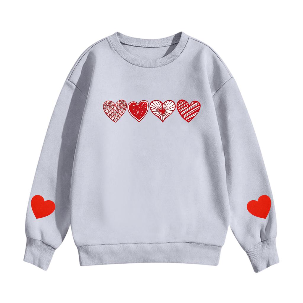 Kinder Freizeit Rundhals Bedruckter Pullover Langarm Kapuzen-Sweatshirt Oberteil