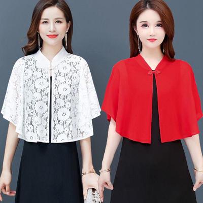 "Damen Chiffon Cardigan und Dünner Sommer Schal"; Sonnenschutzkleid, Oberbekleidung, Tüll-Oberteil und kleine Weste"