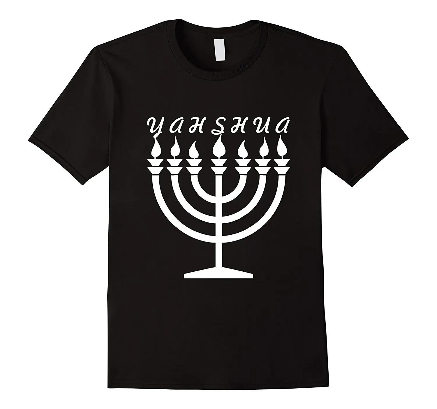 

Hebrew Israelite Hanukkah Menorah Yahweh Yahshua TShirt 100 Cotton ONeck Summer Short Sleeve Casual Mens Tshirt Size S3XL S
