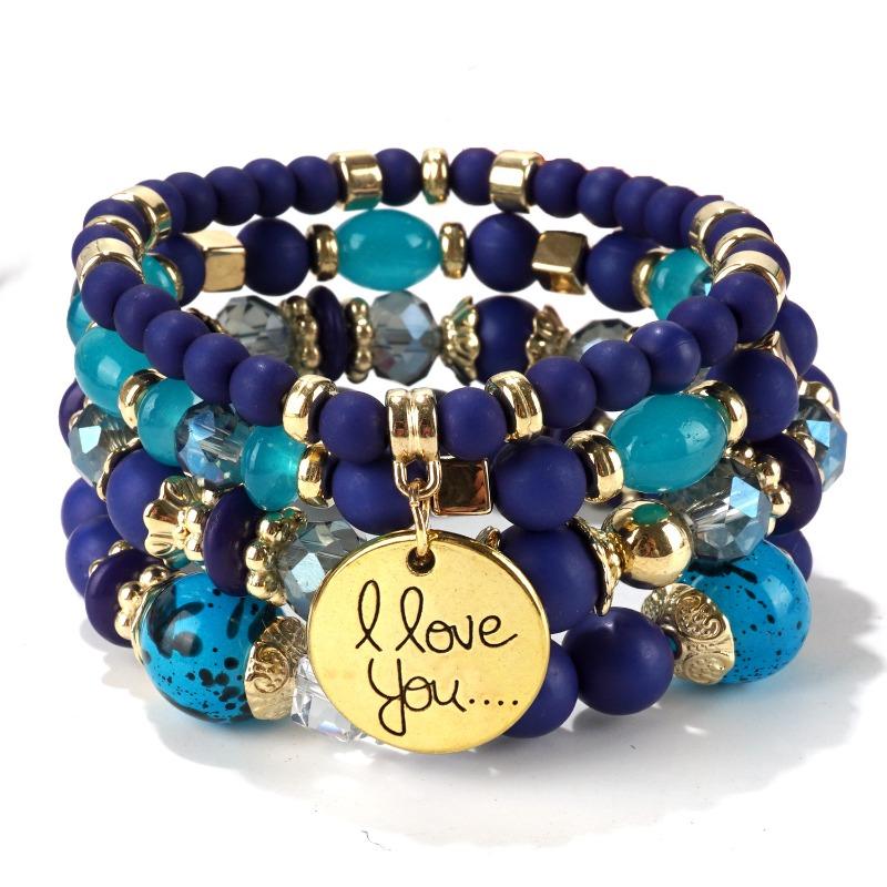Bohemian bracelet creative tassel multi-layer beaded bracelet