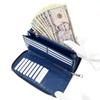 [Revetta] Stingray Leather Zip-Around Long Wallet, Galuchat, Stingray, Navy, Men's, Genuine Leather [116stw]
