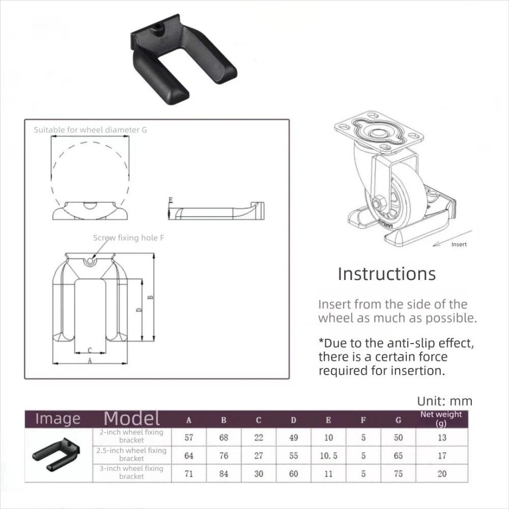 Durable Rubber Office Chair Wheel Stopper Wear-resistant Anti Vibration Chair Wheel Fixed Pad Prevents Scratches Pad Chair