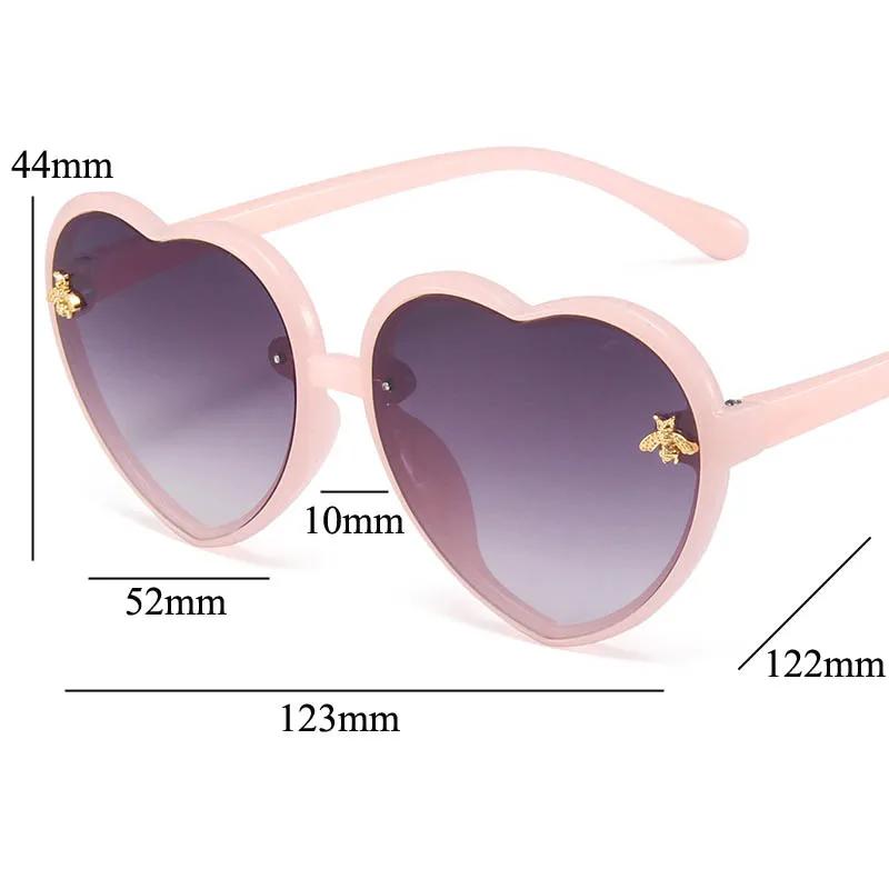 New Fashion Brand Heart Kids Sunglasses Children Cute Pink Cartoon Bee Sun Glasses Girls Boys Baby Gradient Eyewear