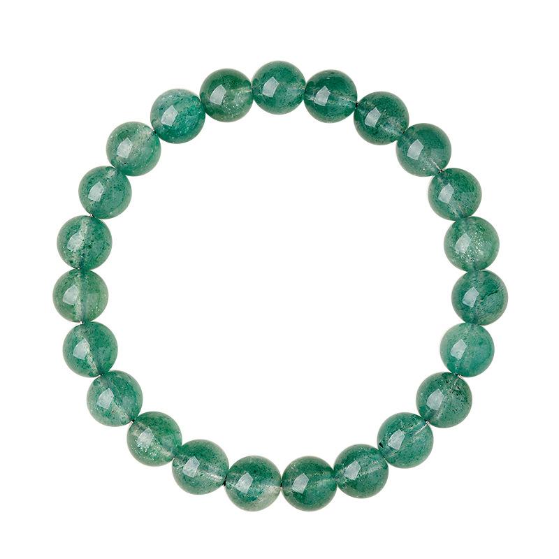 Natural Green Strawberry Crystal Bracelet for Women, Exquisite and High-end Green Gradient Crystal Single-loop Bracelet, Jewelry Gift