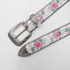 Rose Print Rhinestone Belt - Punk & Bohemian Y2K Style for Trendy Couples and Students