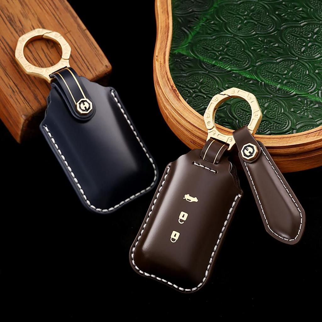 Suitable for Mitsubishi Orand Jinxuan Pajero Jinchang Yige Handmade Cowhide High-End Car Key Cover Keychain Car Key Case