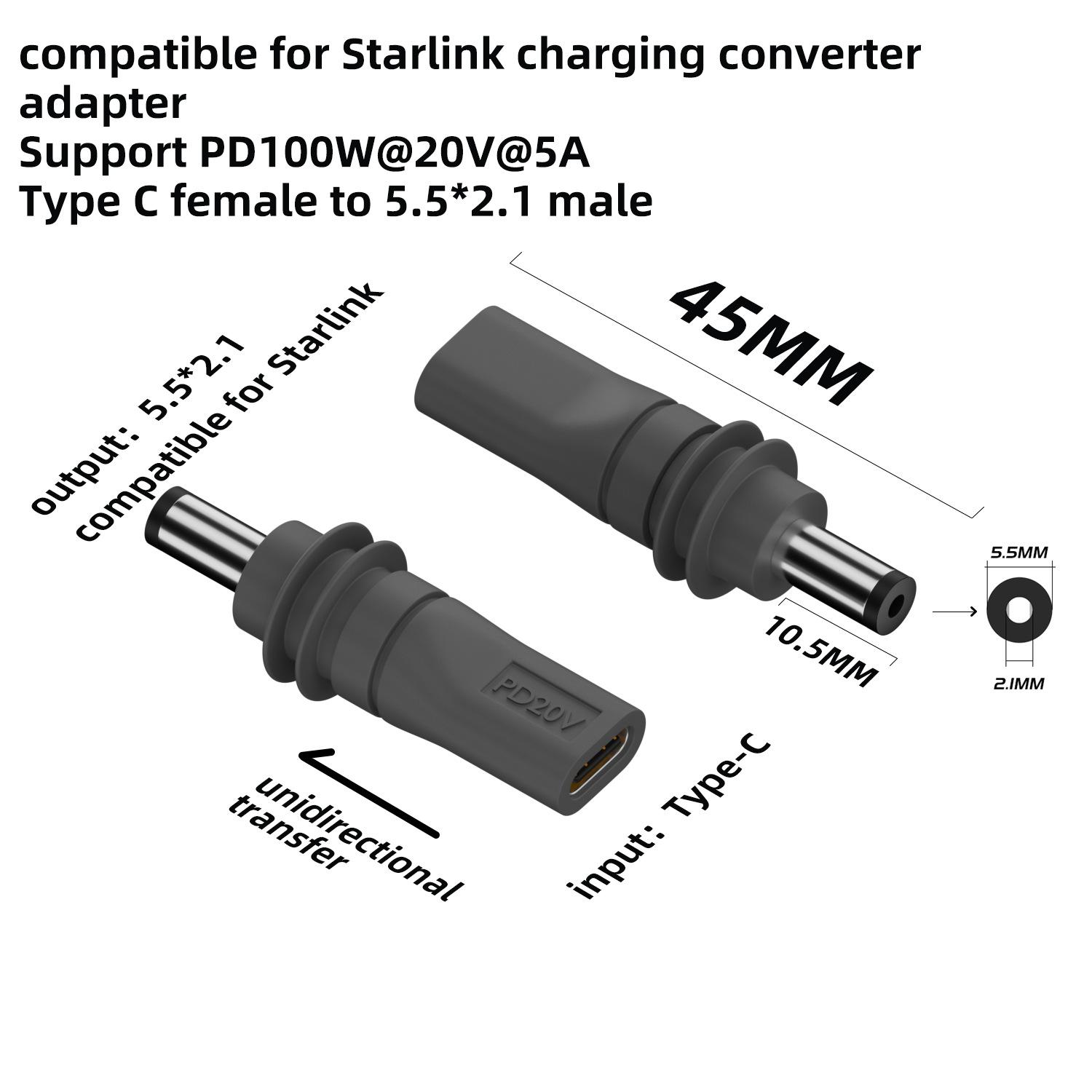 

For Starlink Mini Cable 2M(6.6ft) Starlink Mini DC Power Type-C Input Replacement cable Waterproof Outerdoor Barrel Jack Chargin