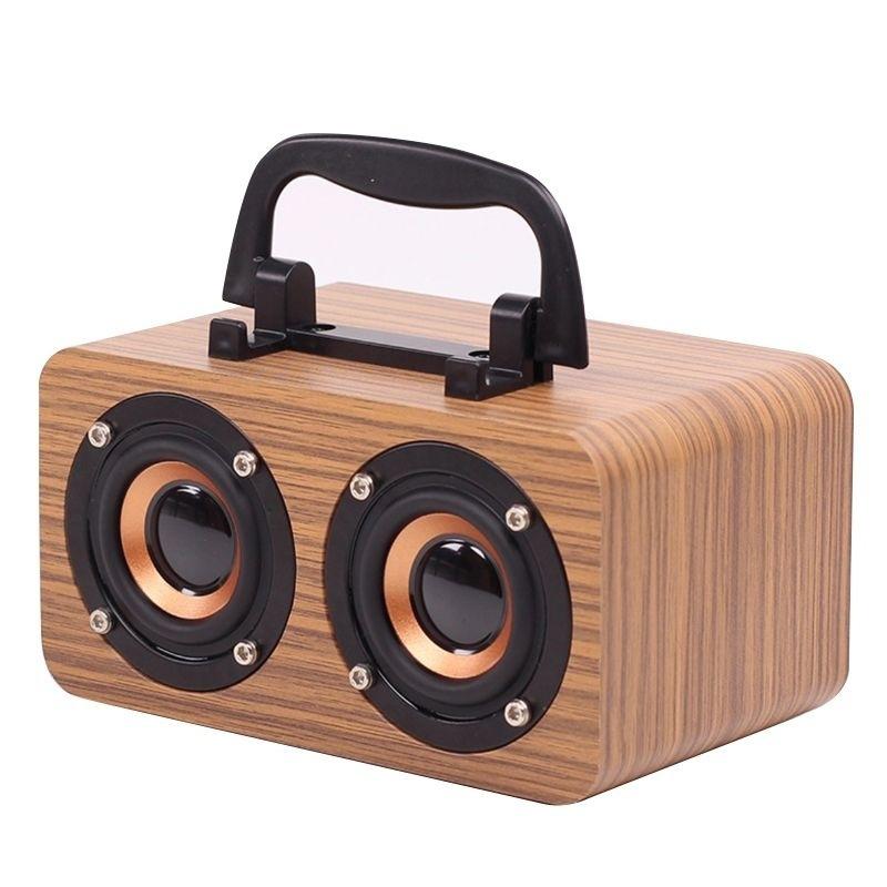 Bluetooth Speaker Retro Wooden Wireless Bluetooth Speaker Portable Music Player for Mobile Phone PC