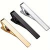 1pc Stainless Steel Tie Clips For Men, Classic Tie Clip Silver Golden Black Necktie Tie Bar Pinch Clips Suitable For Wedding