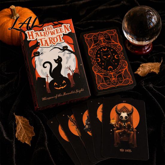 Materiali di Qualità per Carte dei Tarocchi Felice Halloween Tarocchi Carte Spettrali Mazzo Durevole con Libretto per Principianti Forniture per Feste Decorazione