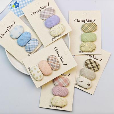 2025 Spring New Fabric Oval BB Clips, Fresh Plaid Floral Cute Barrettes,Versatile Fashion Hair Accessories for Baby Girls