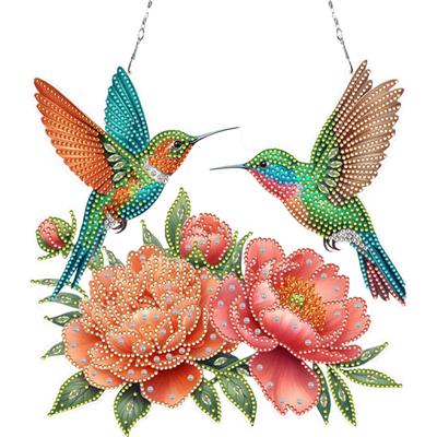 Acrylic 2D/Flat DIY Special Shape Hanging Diamond Art Kits Rhinestone Diamond Art Window Pendants Home Wall Decoration Crafts