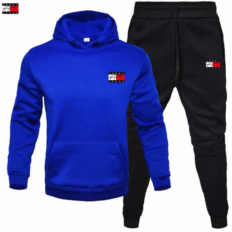 Men's Fleece Hooded Pullover & Sweatshirt Set - Autumn/Winter Casual Sportswear