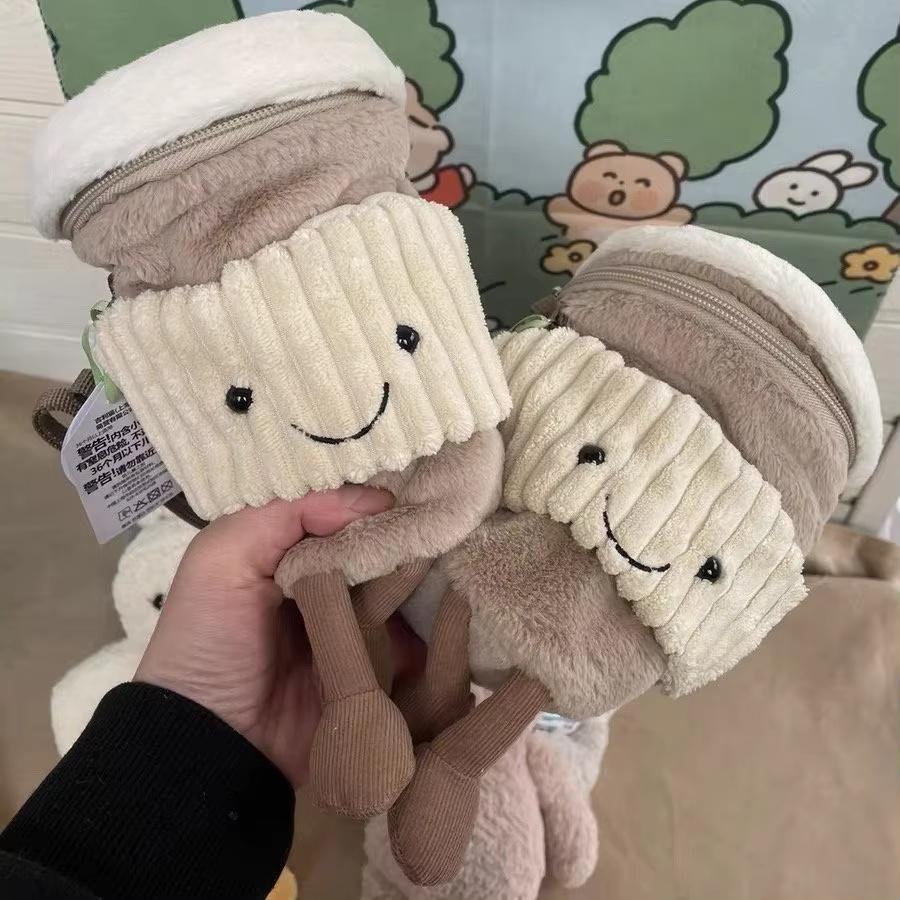 Fun Coffee Tumbler Crossbody Bag - Lightweight Insulation-Friendly Plush Doll Crossbody Bag Surprise Gift Outdoor Shoulder Bag