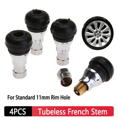 4pcs Car Chrome Rubber Tubeless Wheel Tyre Tire Valve Stem Cap Covers