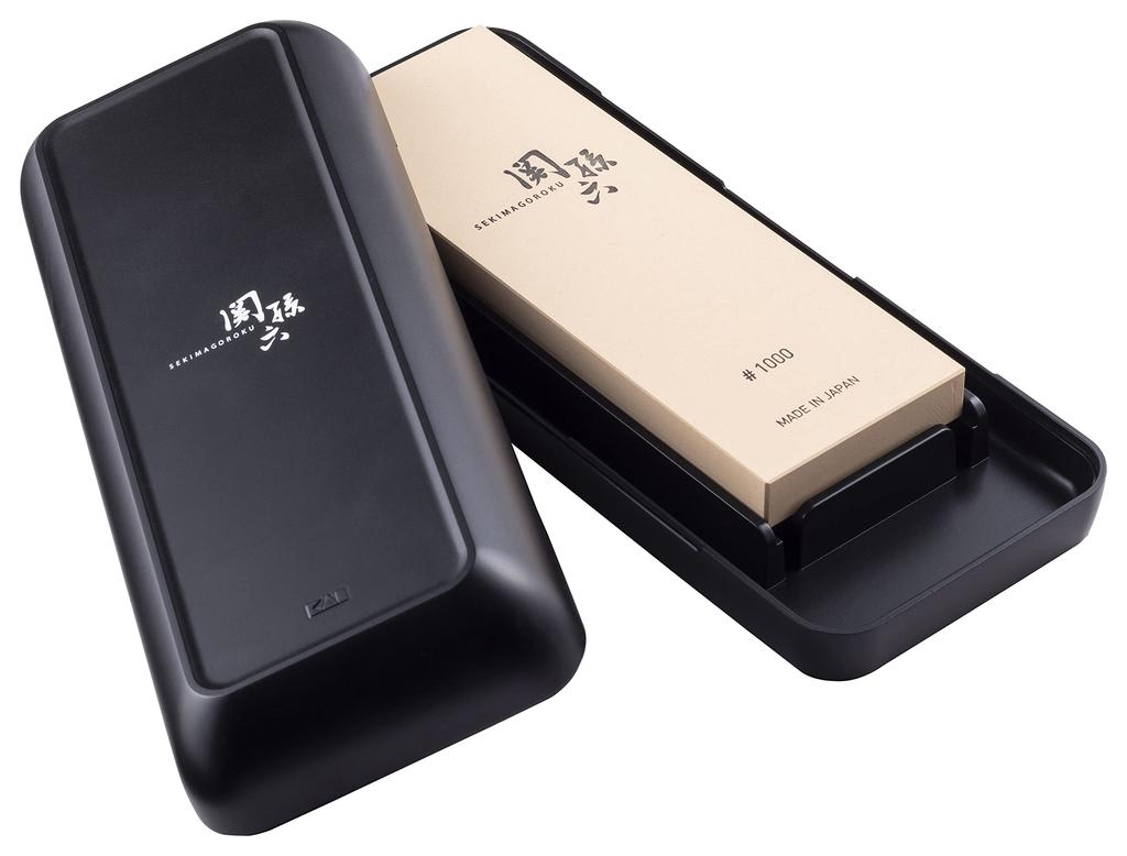 Kai Seki Magoroku Medium Knife with Storage Made in AP0330 Sharpener, #1000, Case, Japan,