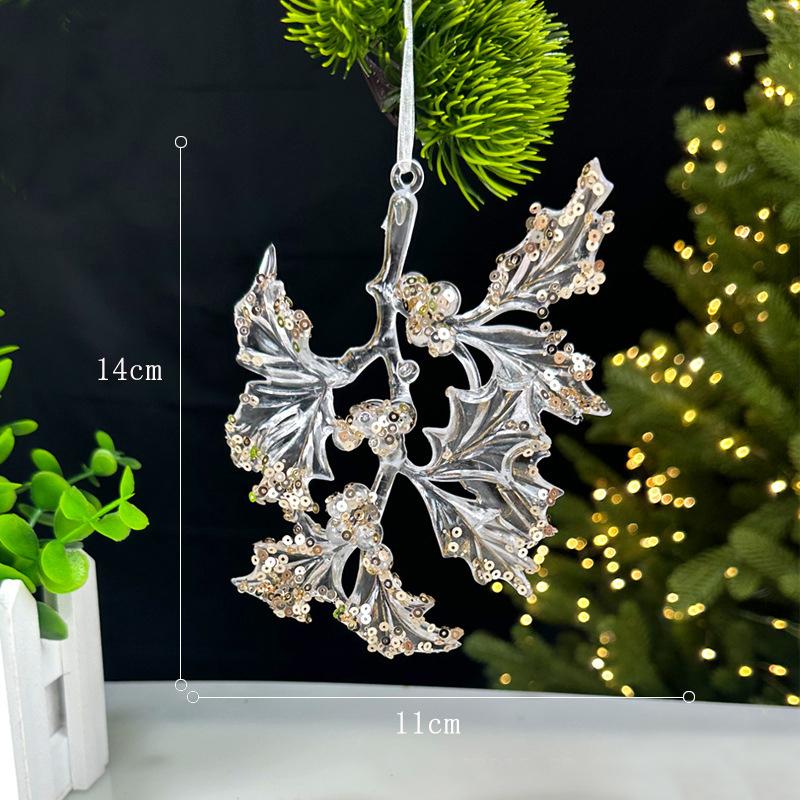 

Рождественские украшения Акриловые подвески с пайетками Прозрачные подвески-снежинки Украшения для рождественской елки Реквизит