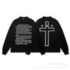 Mens Oversized Hooded Sweatshirt With Washed Distressed Look Cotton Heavyweight Long Sleeve Streetwear Cleanfit Style