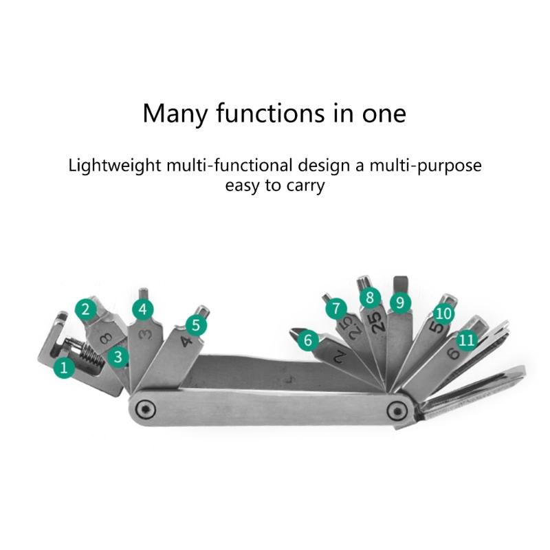 Essential Bike Repair Tool 15 Functions for Road and Mountain Biking Lightweight Portable Allen Keys,HexsSpoke Wrench