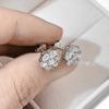 S925 Sterling Silver Moissanite Stud Earrings 1.4ct 7 Stones Flower Women Earring For Party Engagement Fine Jewelry Earings