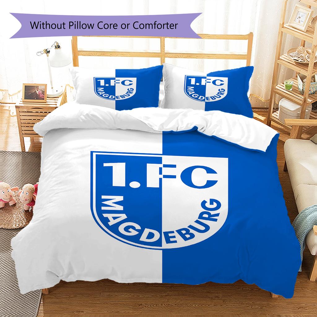 1. FC Magdeburg Pattern Bedding,Quilt Set Quilt Cover Pillowcase Home Birthday Gift (1 * duvet cover + 2 * pillowcase, without core)