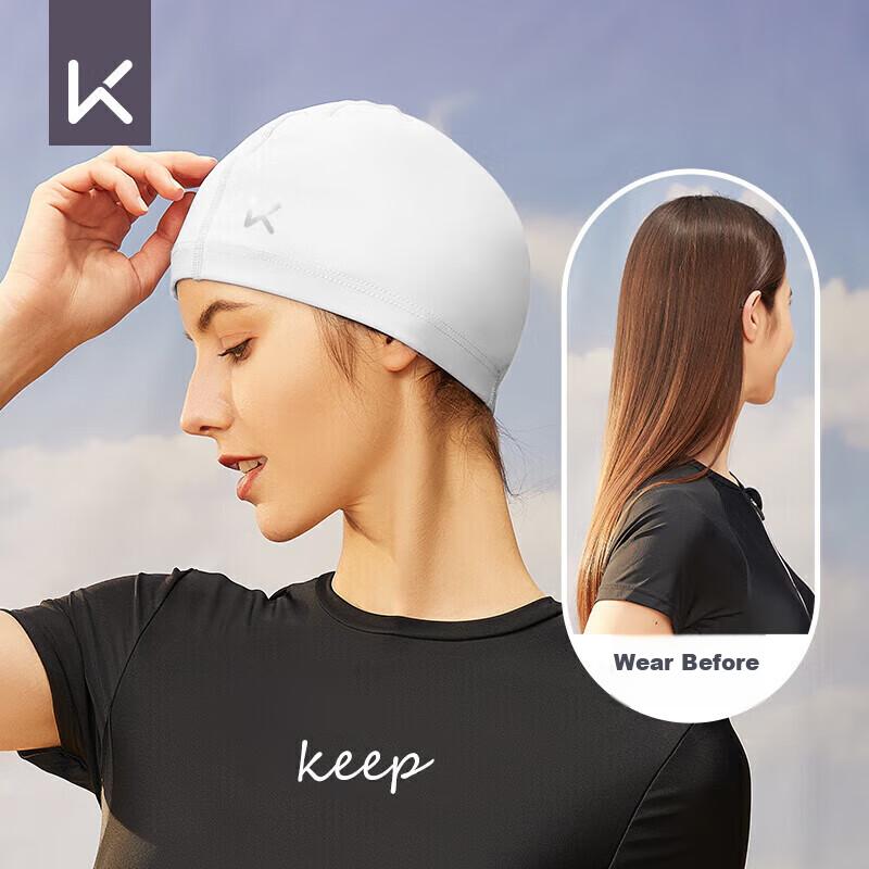 Keep PU Coated Swimming Cap, Waterproof, for Long Hair, Ear Protection, Large Size, Black