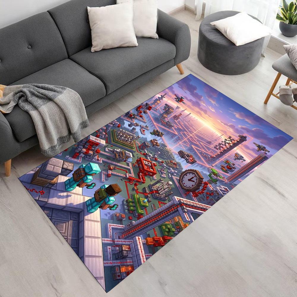 Minecraft Floor Rug Office Rug Perfect for Foyer Outdoor Balcony Entryway Antislip Carpet Anime Office Decor Perfect Gift for Women/Men