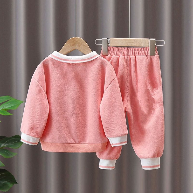 Girls Fashion Sweatshirt Tracksuit Set Casual Sporty Two Piece Outfit For Toddler Baby Spring Autumn