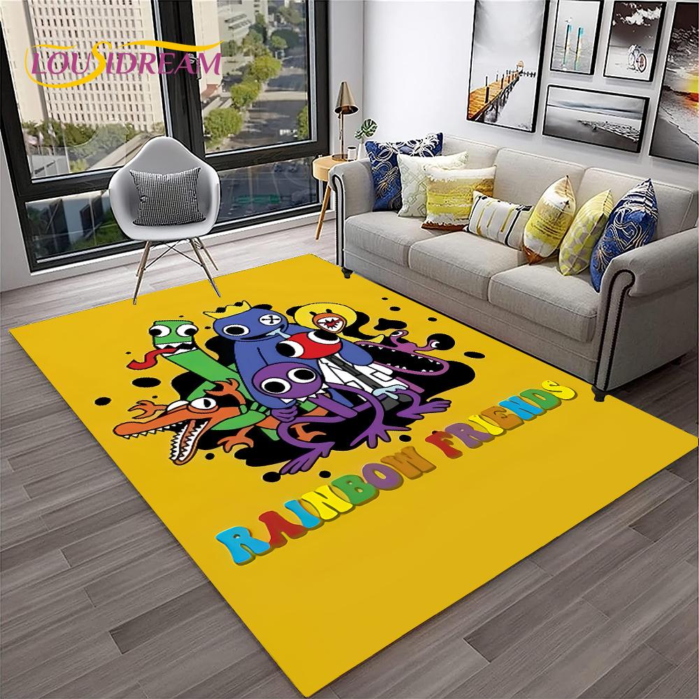 Game R-Rainbow Friends Cartoon  Area Rug,Carpet for Home Living Room Bedroom Sofa Doormat Decor,kid Play Non-slip Floor Mat Gift