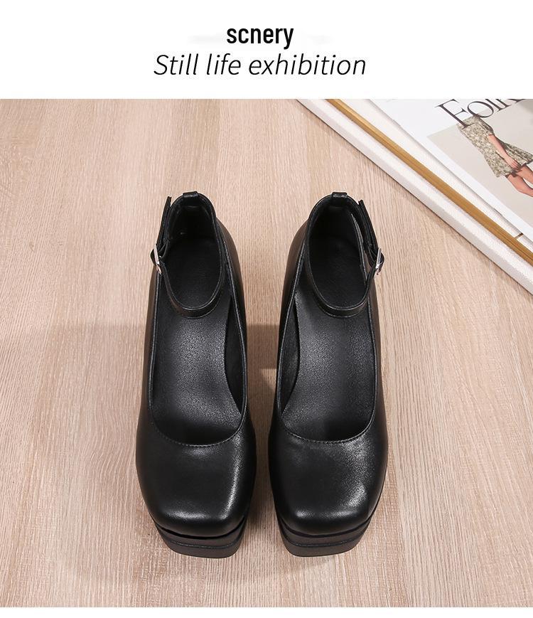 2026 Spring European & American High Chunky Heel Women's Platform Shoes - Waterproof Fashion Show & Banquet Style