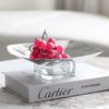 Luxury Metal Crystal Dessert Plate, High Footed Stainless Steel Plate, Fruit Plate, Decorative Ornaments, Restaurant Utensils