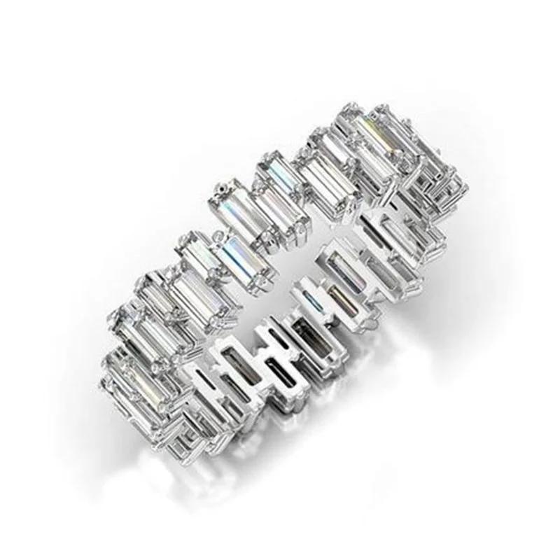 Bright Green Cubic Zirconia Ring Female Engagement Party Jewelry Noble Lady Fashion Wedding Ceremony Accessories Gift