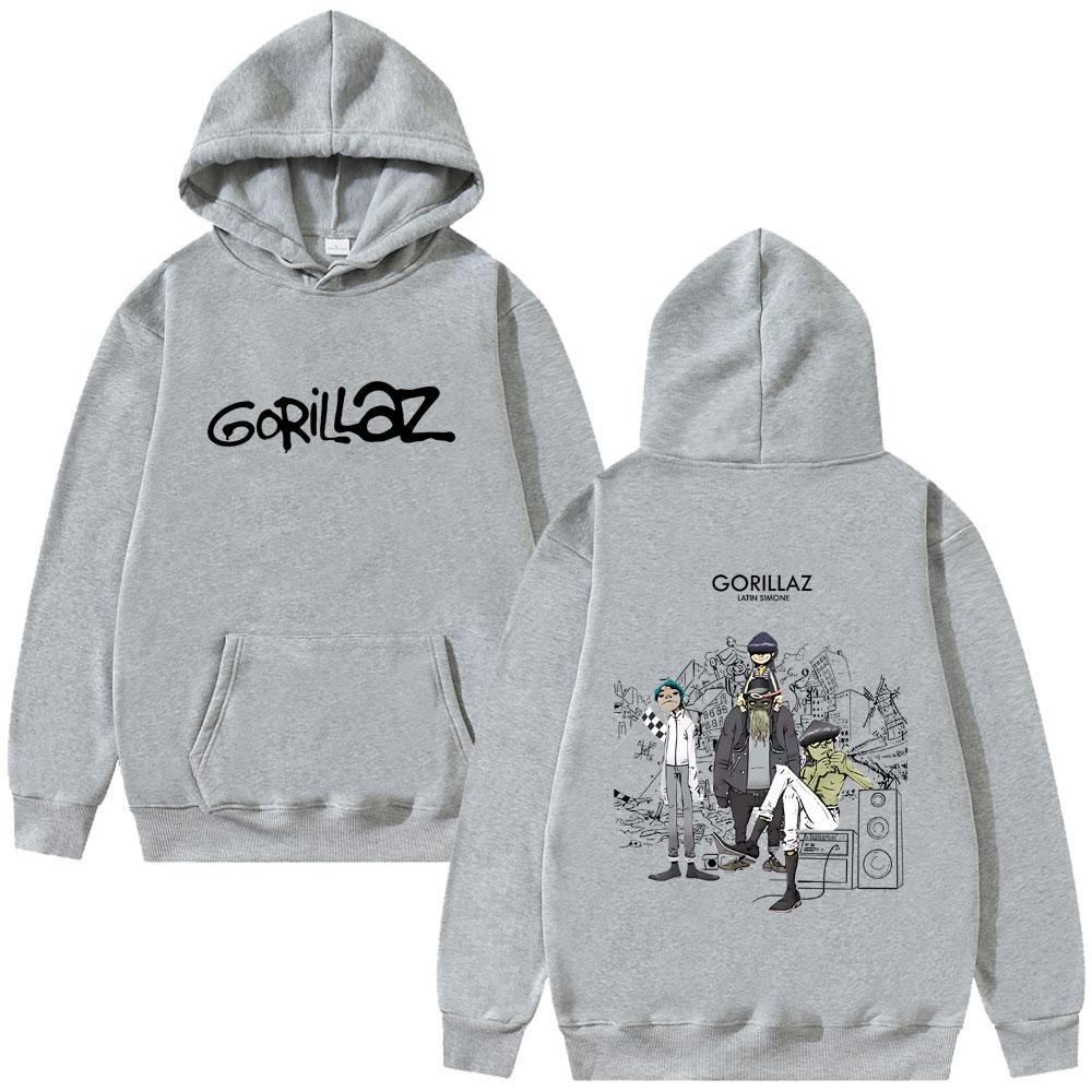 Alternative Rock Band Gorillaz Hoodie Men Women Hip Hop Fashion Oversized Pullover Hoodies Male Vintage Hooded