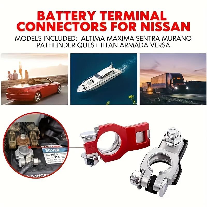 Positive and Negative Car Battery Cable Terminal Top Posts with Plastic Bottom, Battery Terminal Connectors (1 Pair)