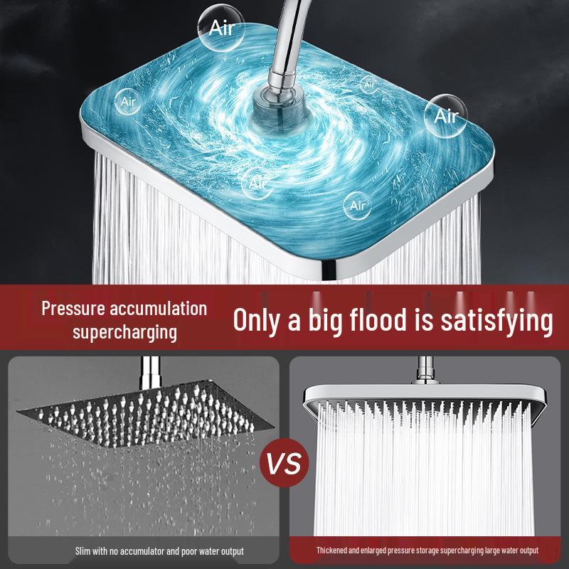 Soffione Doccia Pioggia ad Alta Pressione con Design a Fiore Grande per un Flusso d'Acqua Migliorato