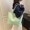 2025 Summer Women's French Tote: Large Capacity Solid Color Shoulder Handbag with Letter Design