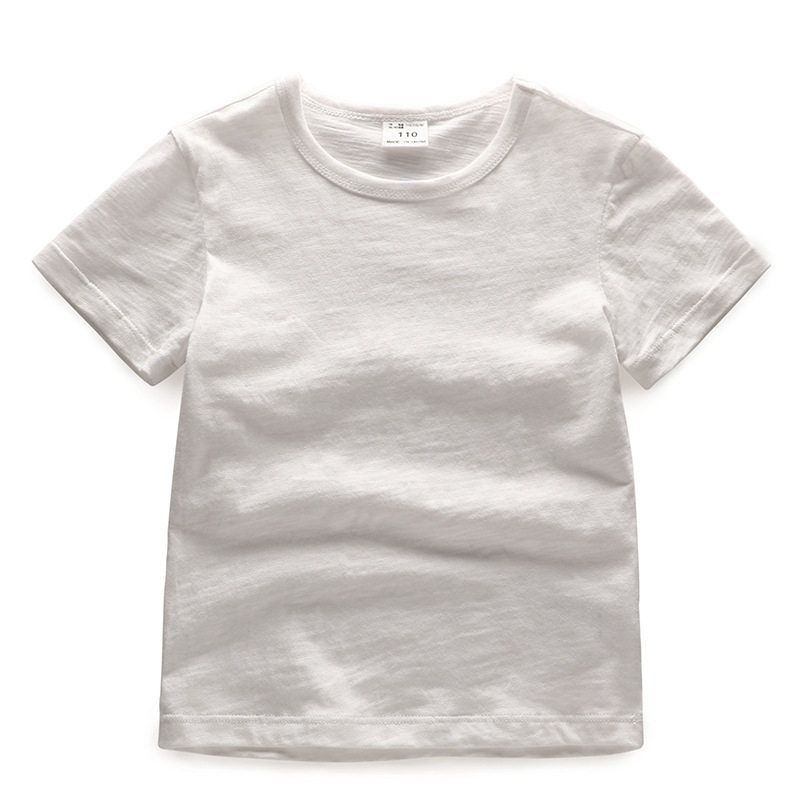 Slub Cotton Crew Neck Light Breathable Solid Color Ins Short Sleeve