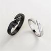 Yousheng 2Pcs Couple Rings Exquisite Shape Rust-proof Metal Stylish Engagement Open Ring Birthday Gift for Female