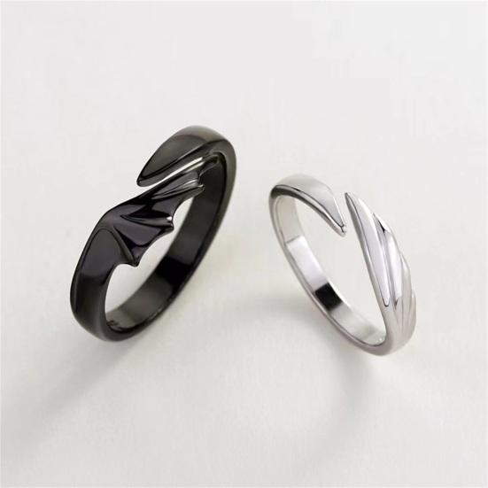 Yousheng 2Pcs Couple Rings Exquisite Shape Rust-proof Metal Stylish Engagement Open Ring Birthday Gift for Female