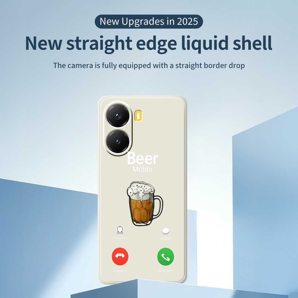 For Xiaomi Redmi Turbo 4 5G/Poco X7 Pro 5G Case Beer Pattern Printing Straight Edge TPU Phone Back Cover