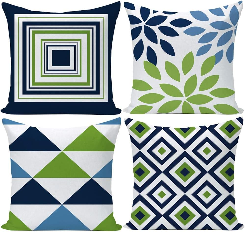 Fashion Bohemian Pattern Throw Pillow Covers Square Decorative Cushion Case For Sofa Bench Car Bed 18 X 18 Inch Set Of 4