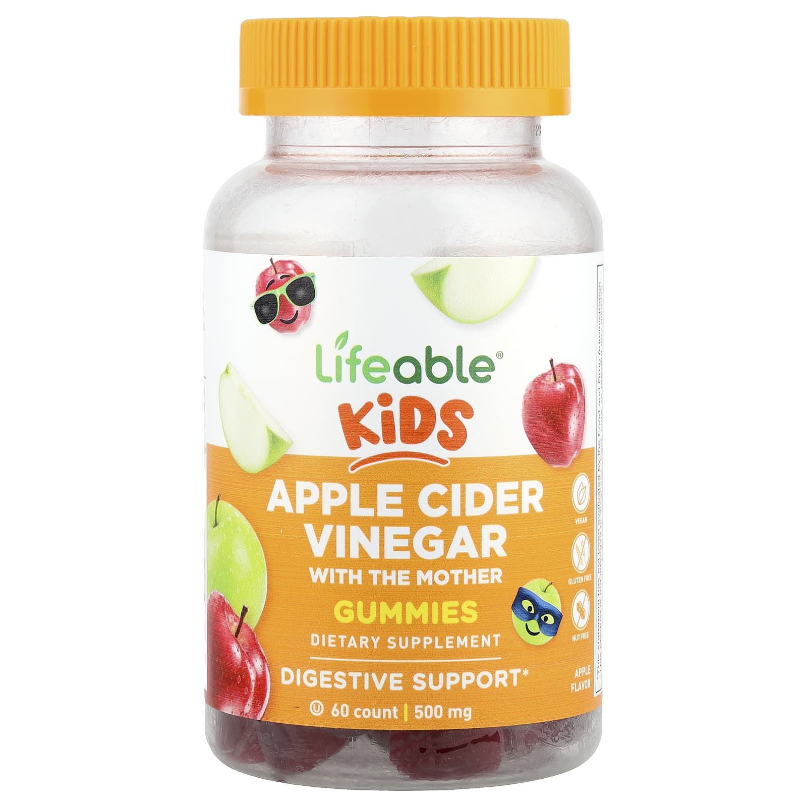 

Children s Apple Cider Vinegar Gummies, Apple, Gummies, 60 Pieces