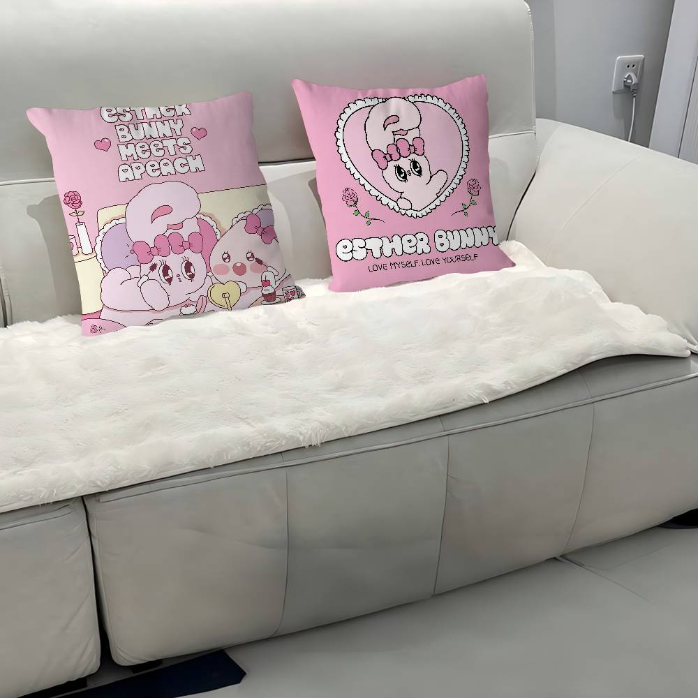 Niedlicher E-Esther B-Bunny Kissenbezug Sofakissenbezug Heimzimmerdekoration Kindergeschenk