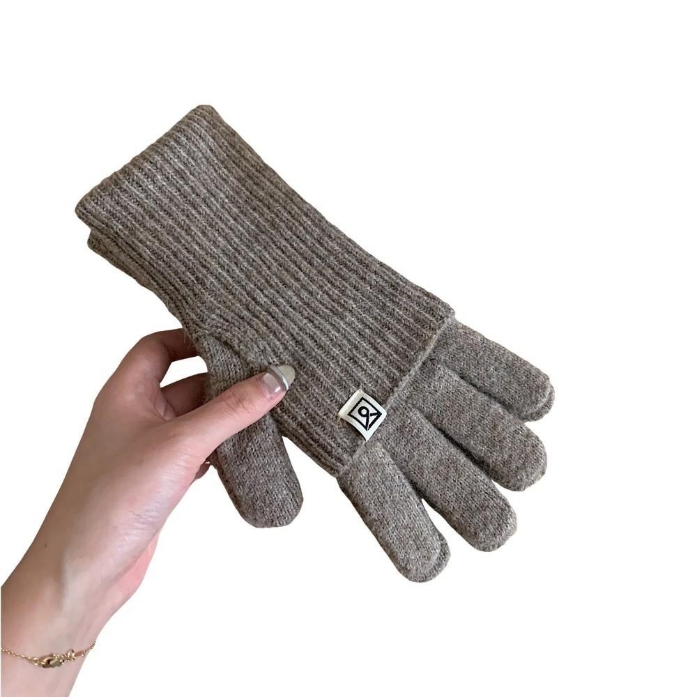 Windproof Full Finger Gloves Solid Color Driving Skiing Mittens Outdoor Cycling