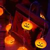 Halloween Light String 3D Pumpkin Design Easy to Use Battery Operated LED Light String Indoor Outdoor Decoration