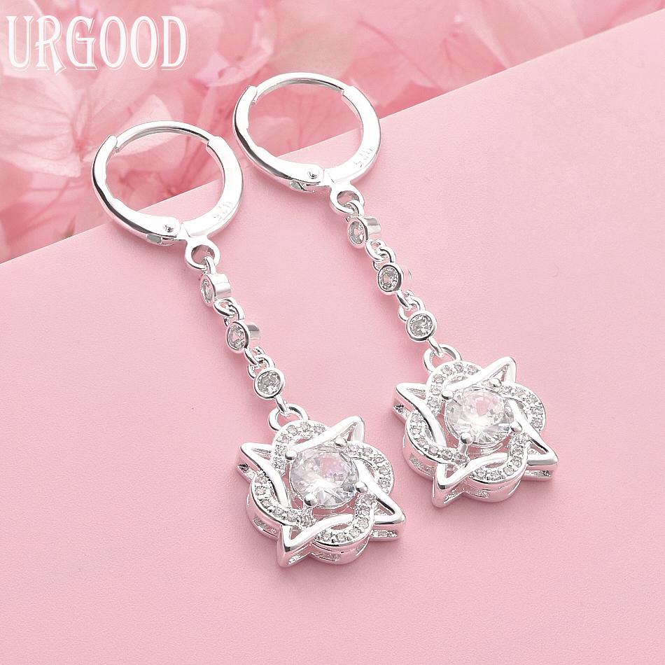 

Модные серьги из стерлингового серебра 925 пробы с цирконами ААА, свадебные украшения