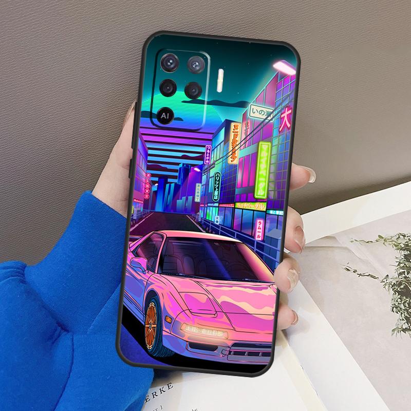JDM Tokyo Drift Sports Car For OPPO Find X3 X5 Pro A9 A5 A31 2020 A15 A16 A52 A72 A1K A83 A91 A54 A74 A94 A53S Case